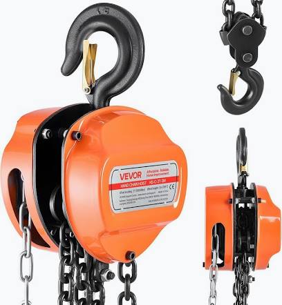 Orange manual chain hoist